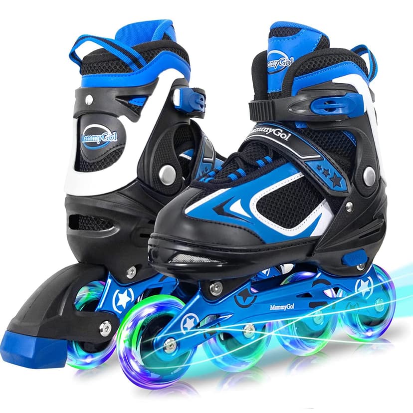 MammyGol Adjustable Inline Skates for Kids Boys Girls Youth Blades Roller Skates with Light up Wheels Ages 4-16