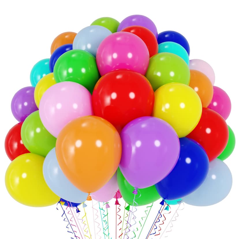 Voircoloria 120pcs Colorful Rainbow Latex Party Balloons, 12inch | for Boys Girls Birthday Baby Shower Gender Reveal Wedding Decorations