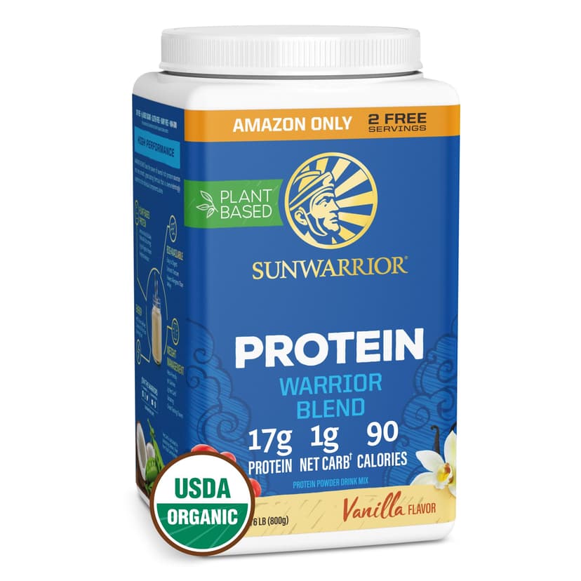 Sunwarrior Organic Plant Based Protein Powder, Vegan, Vanilla, 32 Servings | BCAA Amino Acids, Hemp Seed Pea Blend, Non-GMO, Soy Dairy Filler & Gluten Free