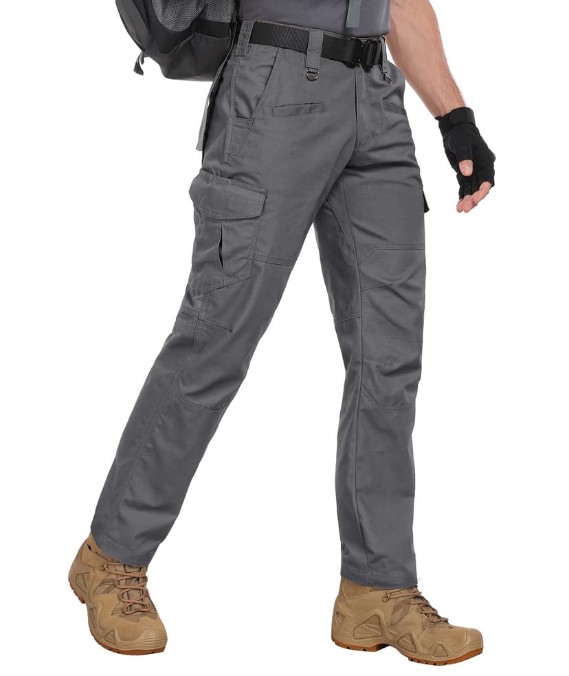 Zoofly Men's Cargo Pants Ripstop Water Resistant Hiking Work Pants Outdoor Multi Pockets Army Tactical Pants (Not Belt)