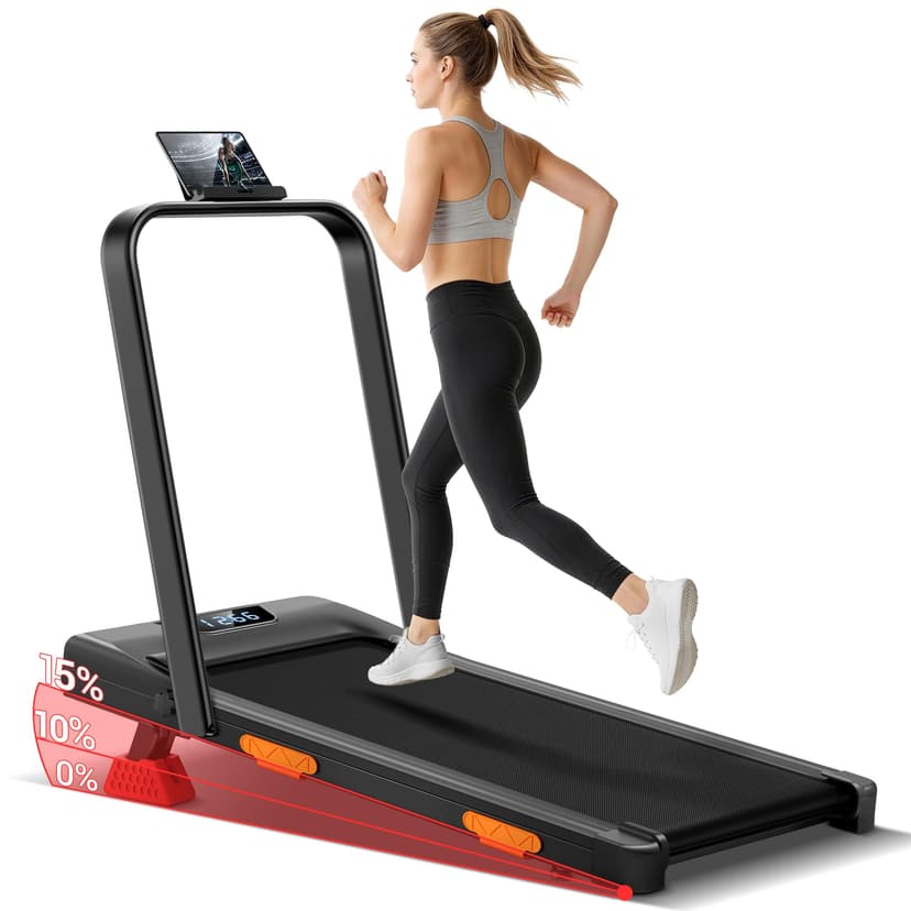 3-in-1 Walking Pad Treadmill with 15% Incline, 2.5HP Portable Under Desk Treadmills for Home and Office, Foldable Treadmill with Remote Control