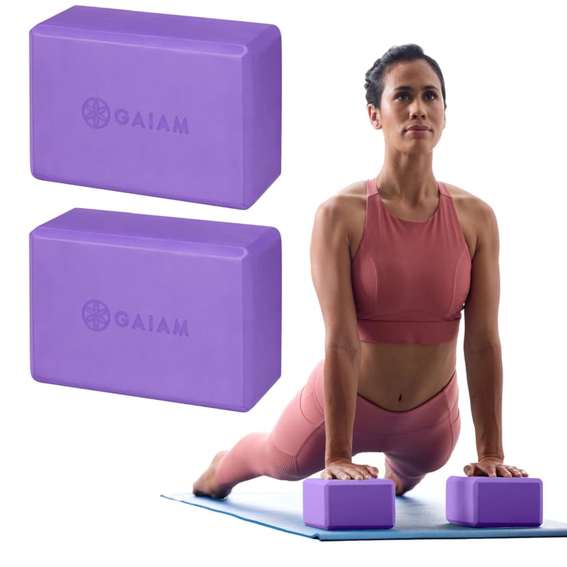 Gaiam Yoga Block - Supportive Latex-Free Eva Foam - Soft Non-Slip Surface with Beveled Edges for Yoga, Pilates, Meditation