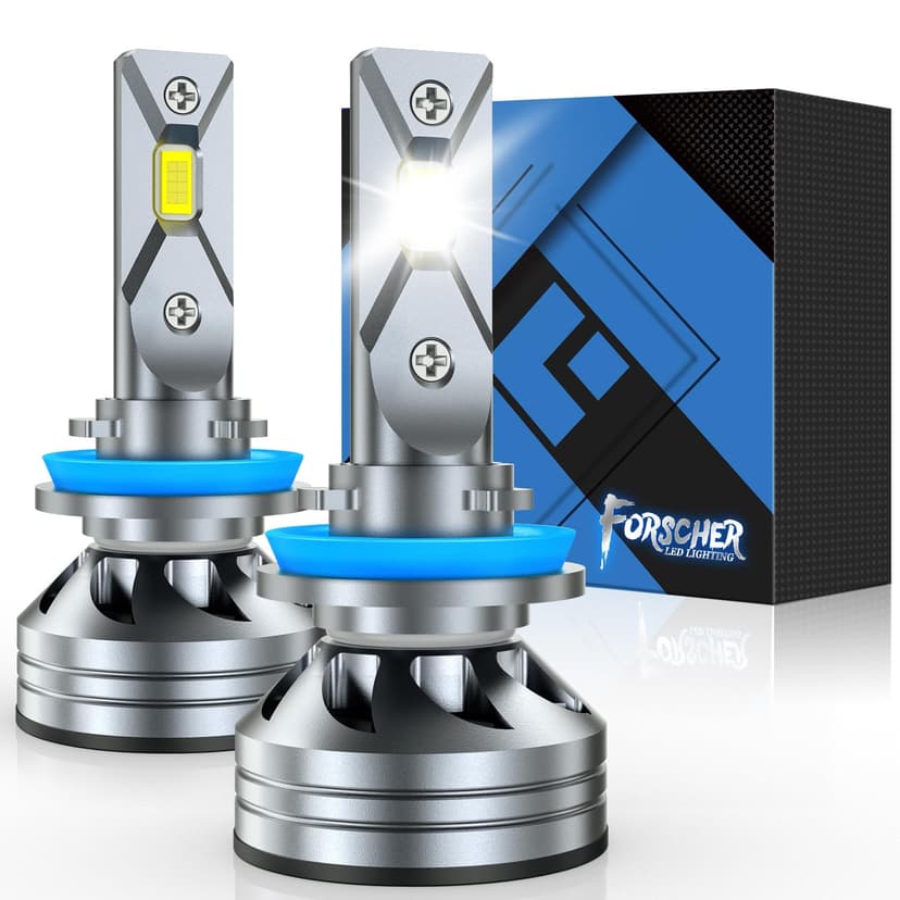 FORENNER NextGen & Upgraded H11 H9 H8 Bulbs, 90000LM 12X Super Bright, 6500K White Ultra‑Long Lifespan, 1:1 Size 3‑Min Direct Replacement H9 H8 Fog Bulb for Off‑Road Use Glare‑Free, Pack of 2