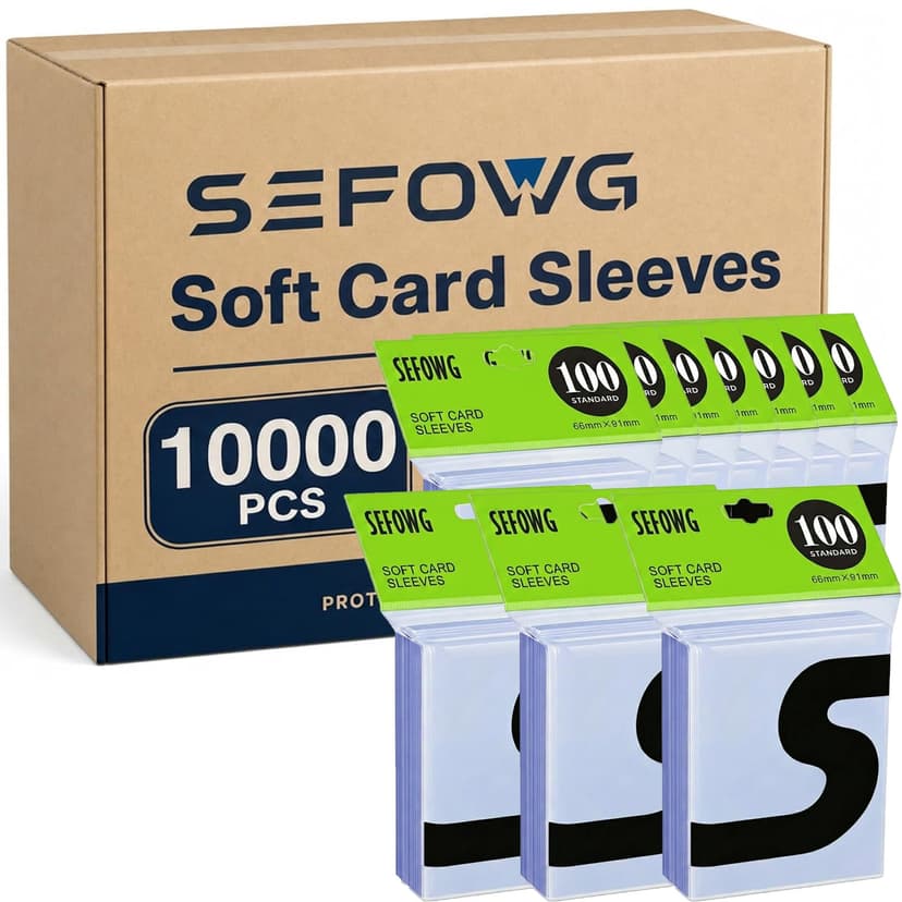 10000ct Clear Card Sleeves for Trading Cards, Baseball Sports Soft Sleeves, Ultra Soft Plastic Card Protector Sleeve for Football, MTG, PKM, Game, Standard Cards