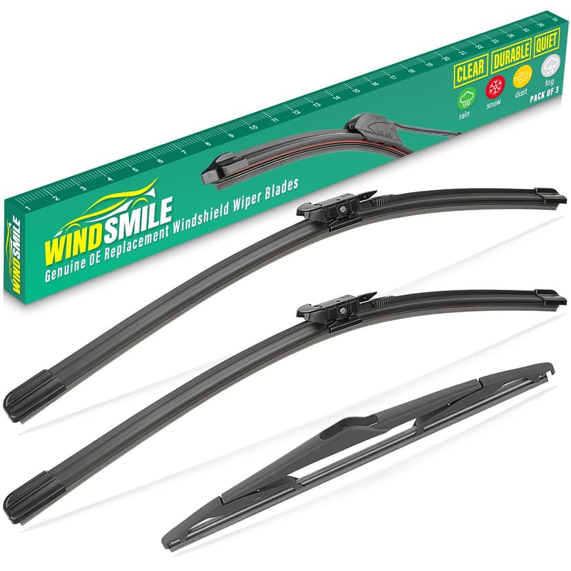 WINDSMILE Windshield Wiper Blades Replacement for Ford Focus 2012-2018 | 28"+28" Front & 12" Rear 3-Piece Set, Streak-Free & Quiet Wiping, Premium OEM Quality, All-Season Performance, Easy Install