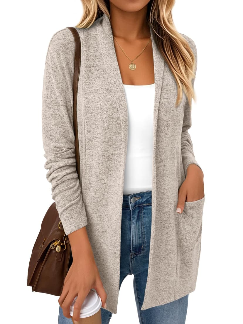 LILLUSORY Cardigan Sweaters for Women Lightweight Open Front Cardigans Casual Loose 2026 Fall Outfits with Pockets
