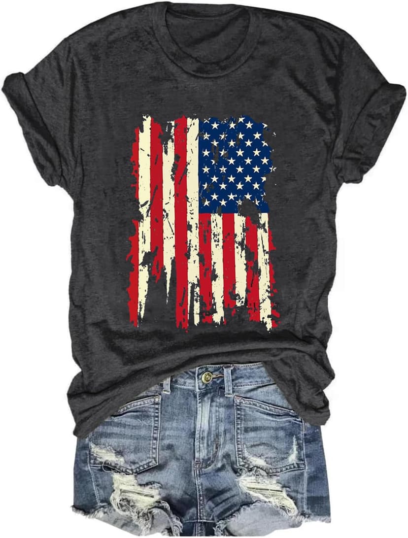 Women's Vintage Floral T Shirt Boho Wildflower Graphic Loose Tees Short Sleeve Casual Tops