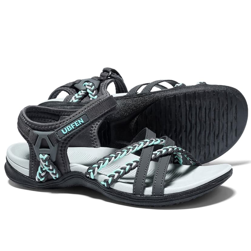 UBFEN Womens Hiking Comfort Sport Sandals Beach Vacation Camping Casual Sport Sandals with Adjustable Straps and Arch Support