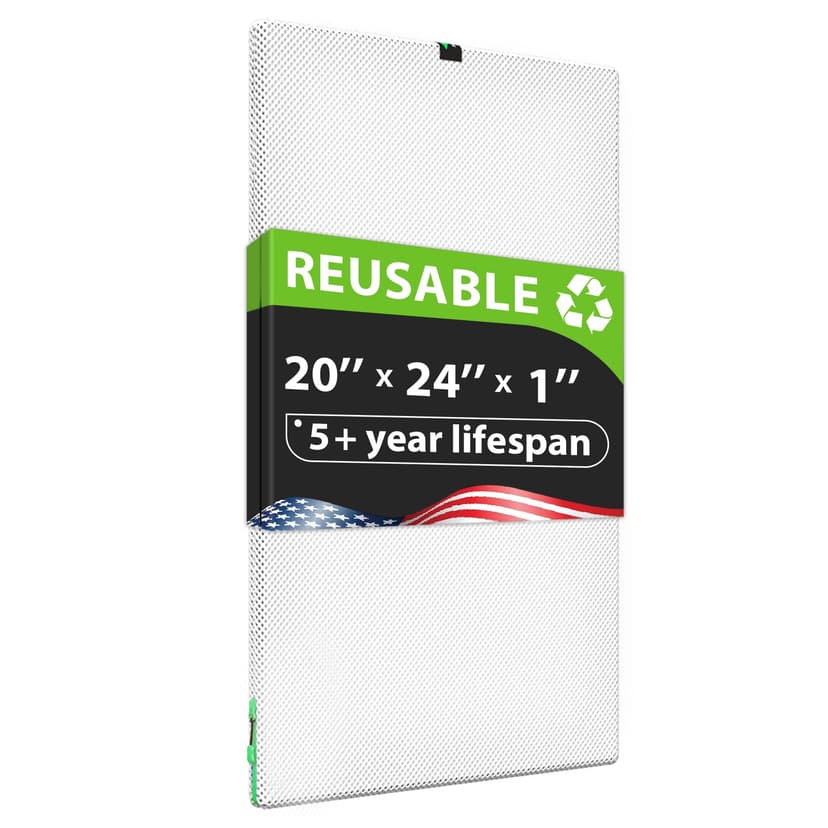 Reair 20x24x1 Air filter, Washable and Reusable Air Filter 20x24x1 for AC HVAC Furnace, MERV 8 Air Filters Machine Washable & Dryer Friendly, AC Furnace Air Filter