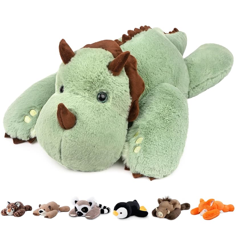 Niuniu Daddy Dinosaur Weighted Stuffed Animals, Plush Pillow for Kids | 20 in 3.3 lbs, Heavy sensory lap pad, lying body pillow for sleeping, machine wash, huggable gift for kids and adults
