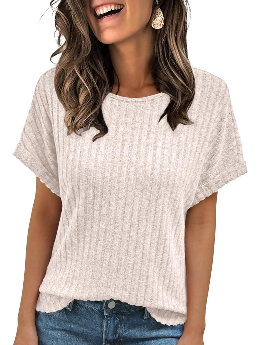 AUTOMET Womens Short Sleeve Tops Fall Shirts 2026 Lightweight Sweater | Dressy Casual Blouse, Fashion Summer Clothing, Cute Spring Outfits, Business Work Tunic, Trend Boho