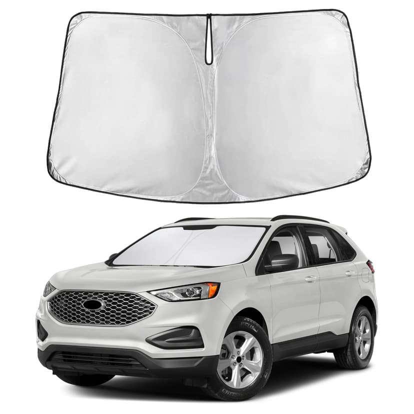 Autovir Windshield Sun Shade Fit for 2015-2022 2023 2024 Ford Edge Sunshade, Front Car Window Shades Sun Visor, Blocks UV Rays & Heat, Car Accessories