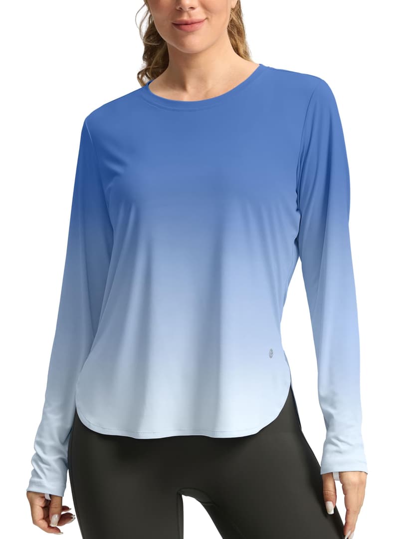 G Gradual Women's Sun Shirts UPF 50+ Long Sleeve Workout Hiking Tops | UV Protection, Rash Guard, Lightweight, Quick Dry, High-Low Hem, Athletic Running Swim Shirts for Women