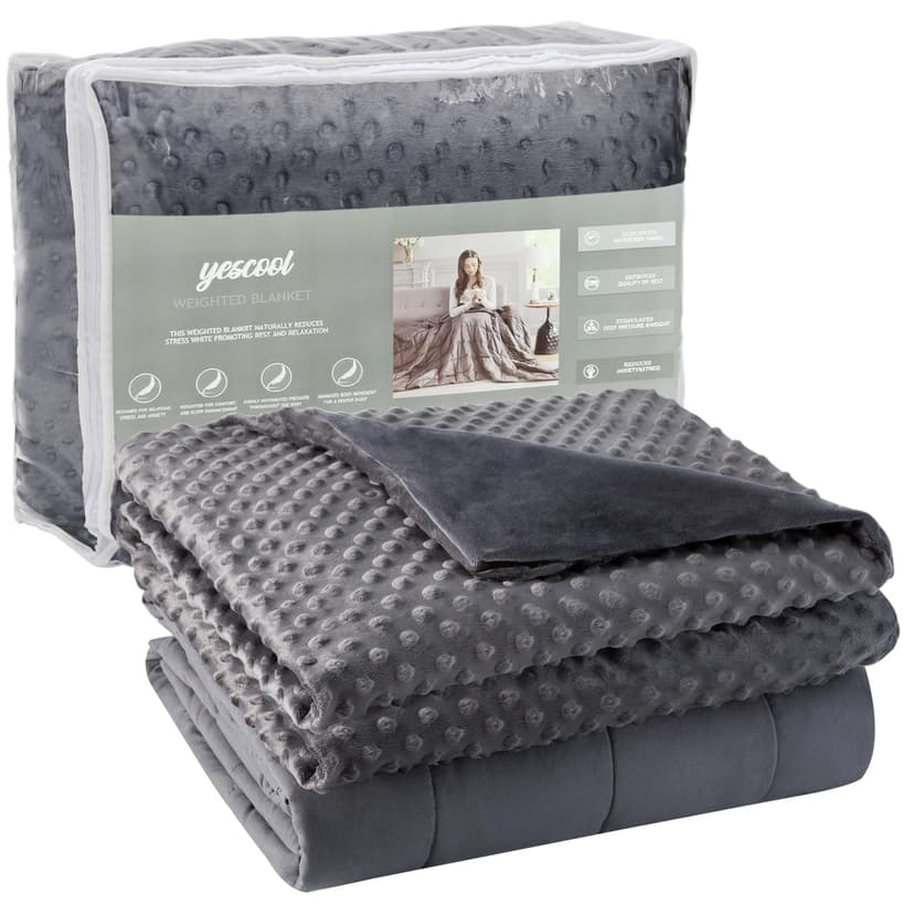 yescool Weighted Blanket for Adults (25 lbs, 60" x 80", Charcoal Gray) Cooling Heavy Blanket for Sleeping Perfect for 140-160 lbs, Queen Size Breathable Blanket with Premium Glass Bead