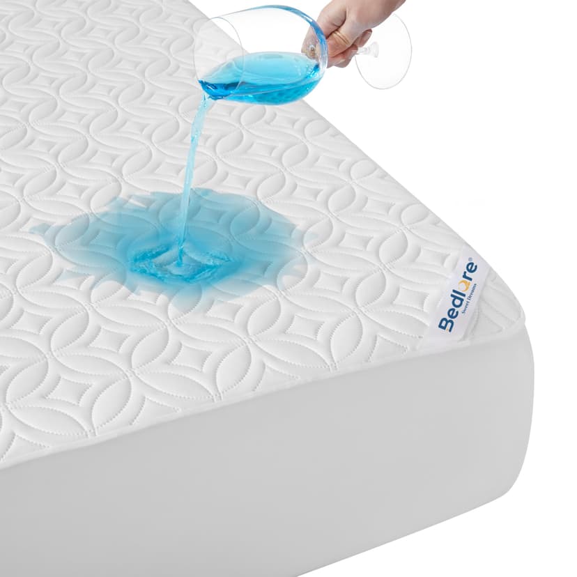 BEDLORE Waterproof Mattress Protector, Full Size Mattress Pad with Deep Pocket 6"-15" Depth, Soft Breathable Double Bed Mattress Cover for Bedroom, College Dorm, Hotel (White)