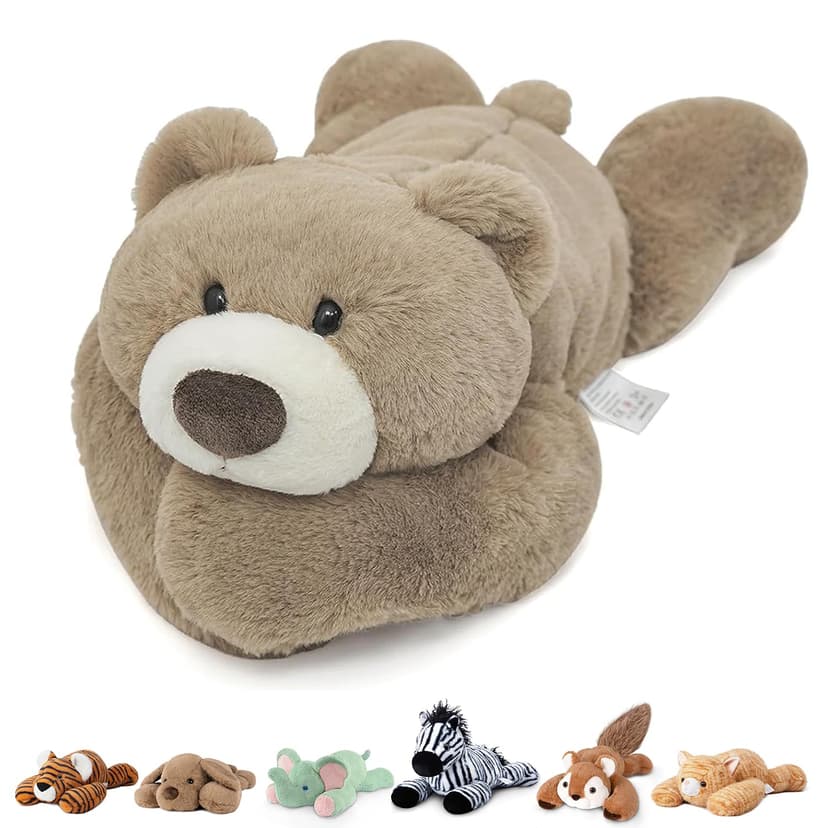 Niuniu Daddy Bear Weighted Stuffed Animal, Plush Pillow for Kids and Adults | 25 in 5 lbs, Heavy sensory lap pad, lying body pillow for sleeping, machine wash, huggable gift, cute plushies
