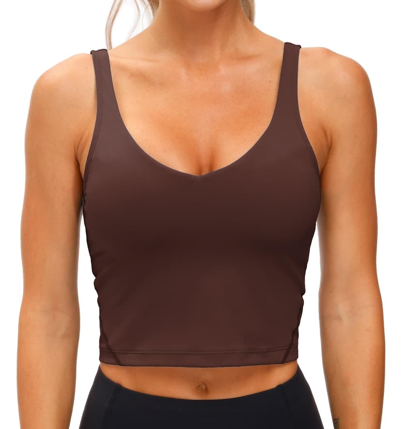THE GYM PEOPLE Women’s Longline Sports Bra Wirefree Padded Medium Support Yoga Bras Gym Running Workout Tank Tops