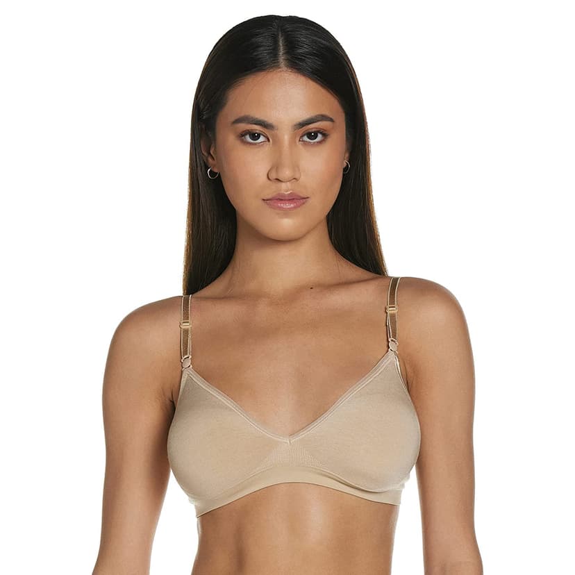 Hanes Women's Wireless T-Shirt Bra, Comfy Support Lightweight Lounge Bra, Convertible Straps