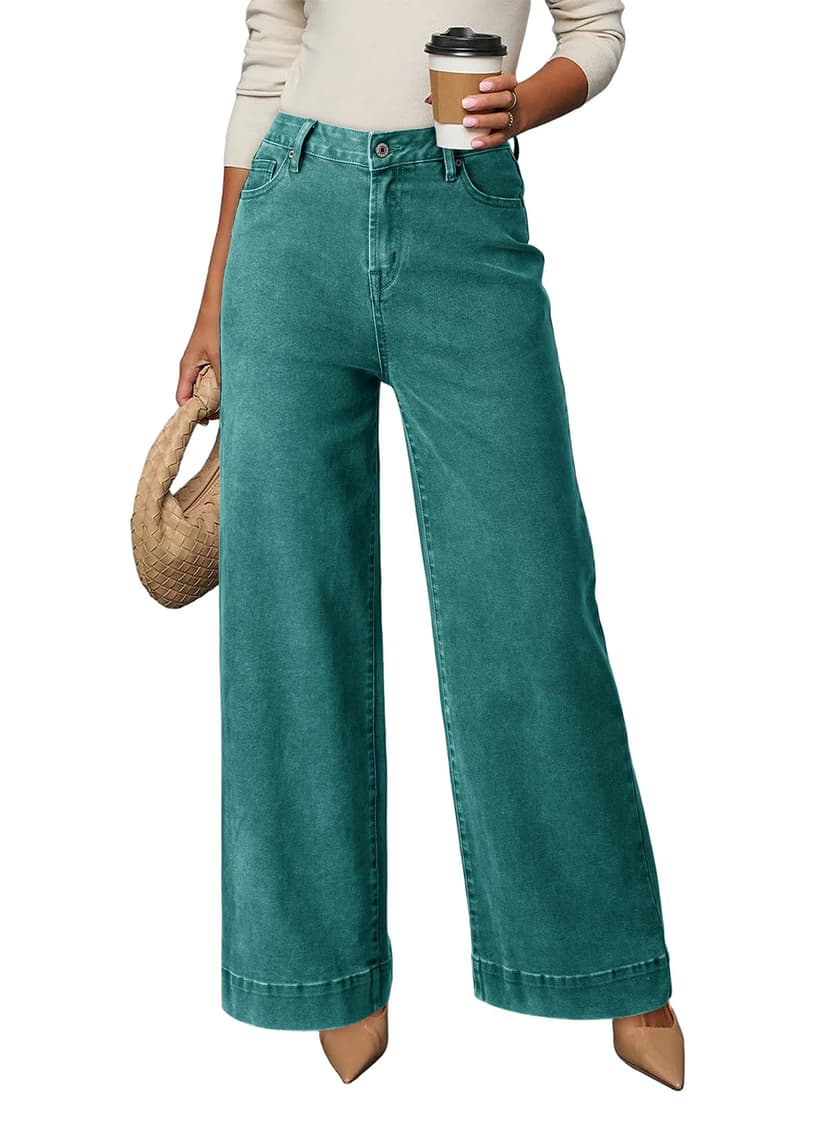 Dokotoo Women's Casual High Waisted Jeans Stretch Wide Leg Loose Denim Pant | Baggy Jeans Women, Stretchy Straight Leg Pants, High Waisted Jeans for Women, Loose Fit, Casual Wear