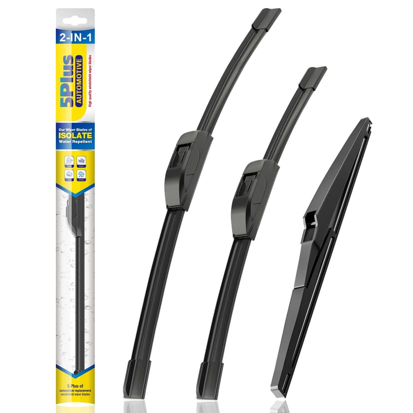 5 PLUS® Silicone Windshield Wiper Blades Replacement for 2022-2014 JEEP Cherokee Wiper Blades(Set of 3),Automotive Replacement Windshield Wiper Blades With silicone Water Repellency-26"/18"/14"