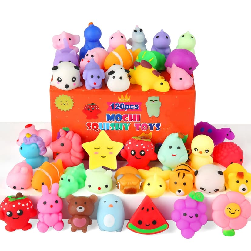 60 Pack Mochi Squishy Toys, Kawaii Mini Animal Squishies for Kids Treasure Box Classroom Prizes Birthday Party Favors Goodie Bag Stuffers Pinata Easter Egg Fillers Sensory Fidget Toys Xmas Gift