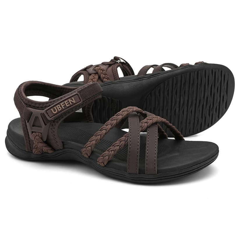 UBFEN Womens Hiking Comfort Sport Sandals Beach Vacation Camping Casual Sport Sandals with Adjustable Straps and Arch Support