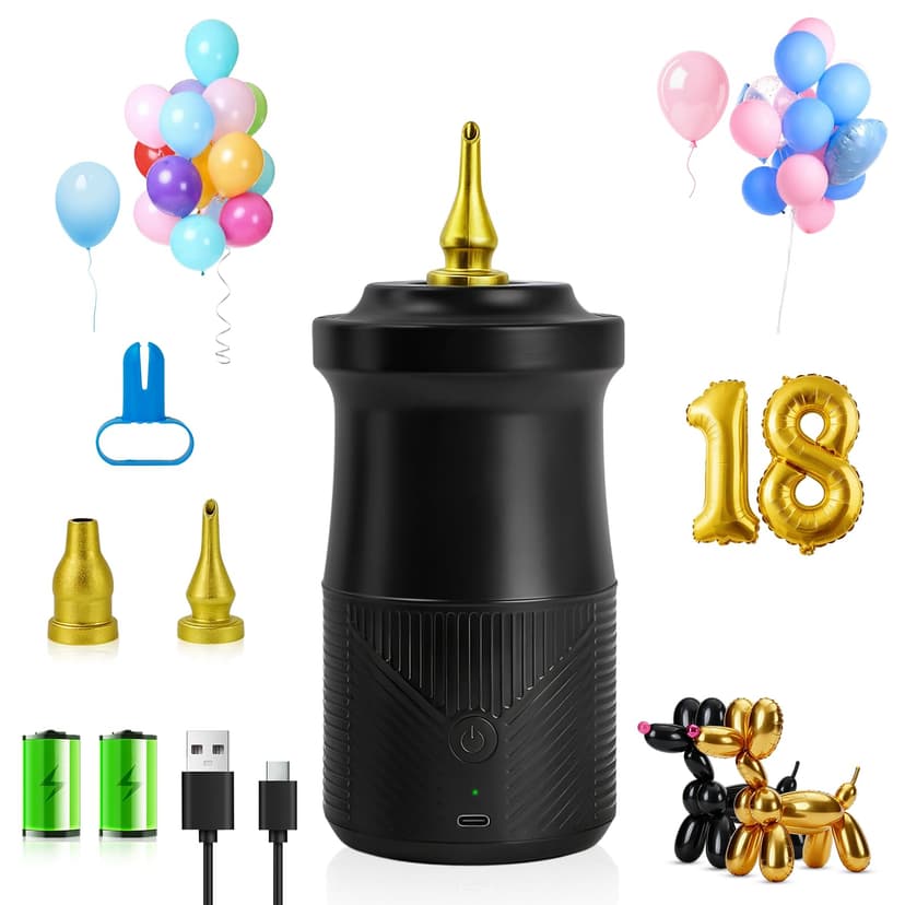 IDAODAN Electric Balloon Pump, Portable Electric Balloon Blower Machine Inflator Air Pump for Party Decorations