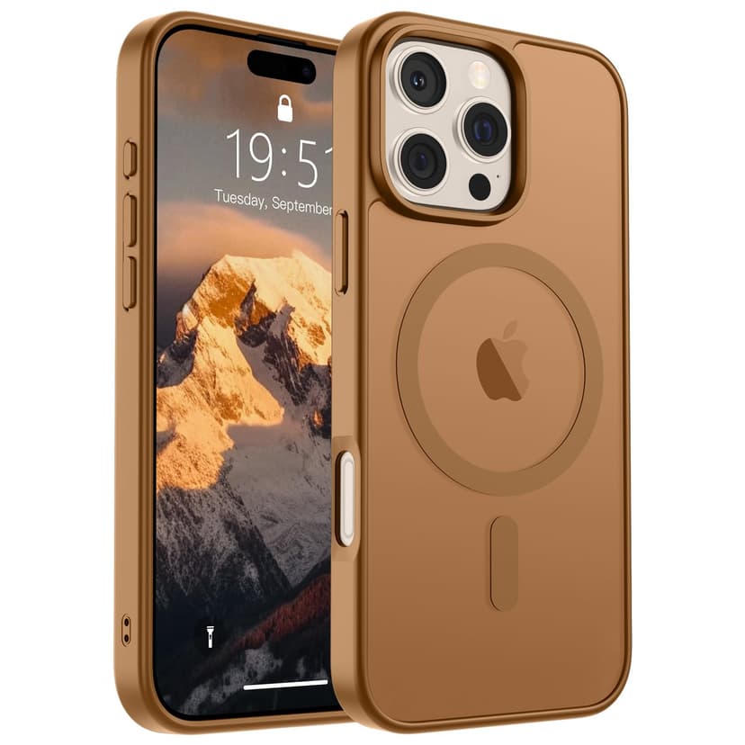 SUPFINE Magnetic for iPhone 16 Pro Max Case (Compatible with MagSafe) (Military Grade Drop Protection) Slim Translucent Matte Shockproof with Anti-Fingerprint Phone Case,Brown
