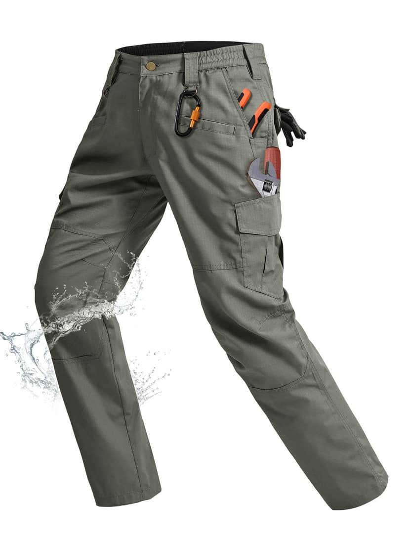 Rapoo Ripstop Water Resistant Cargo Tactical Pants for Men EDC Hiking Work Military Army Pants with 9 Pockets