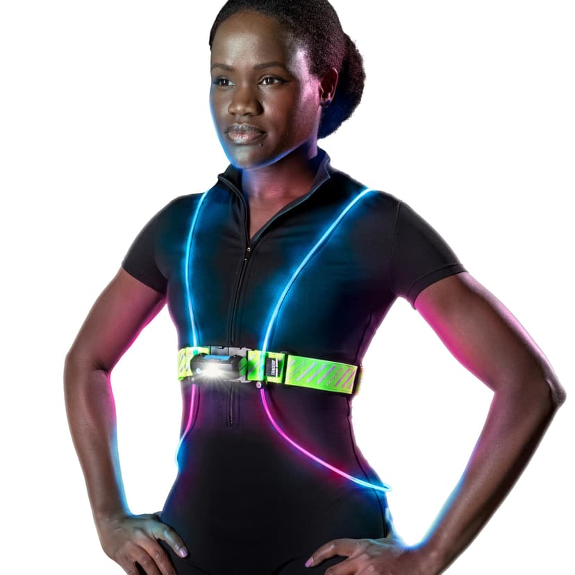 noxgear Tracer2 Multicolor Light Up and Reflective Running Vest | Rechargeable, Ultra-bright Running Lights for Runners