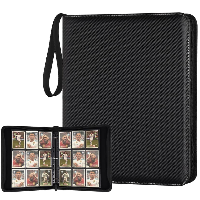 GERMUN 9 Pocket Trading Card Binder,720 Cards,40 Top-Loading Pages, Double Sided Pockets PU Cover Zipper Collection Album Folder for Standard MTG, TCG, Sports Cards(Black)
