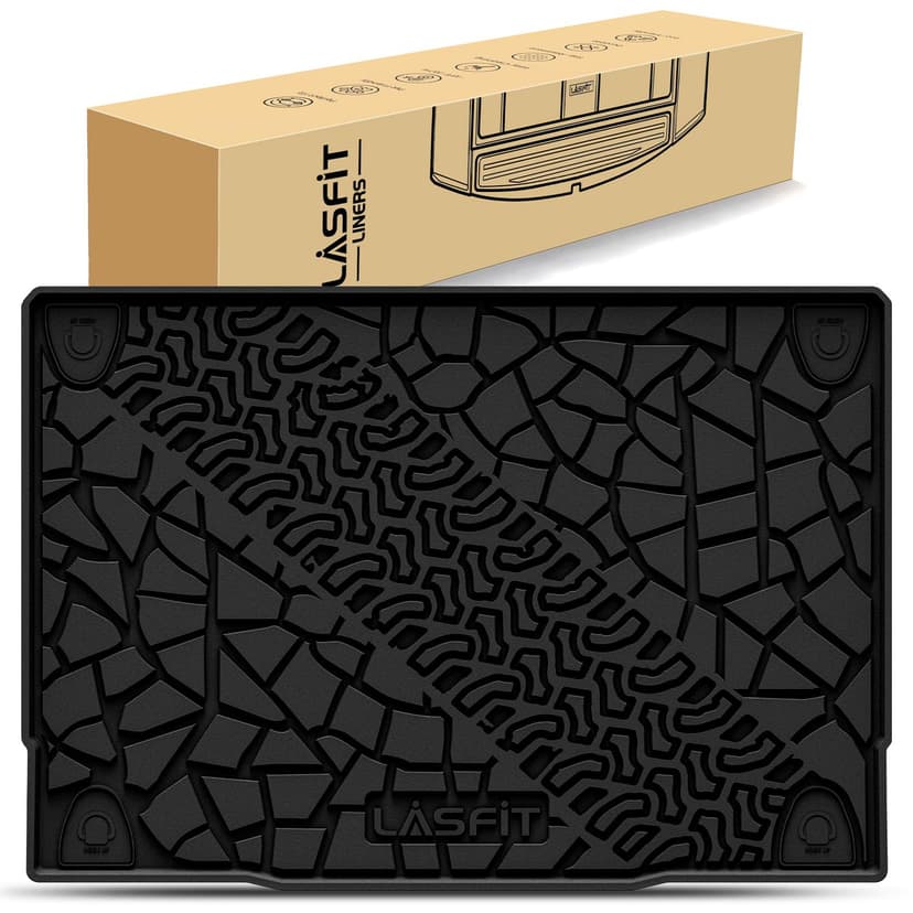 LASFIT Cargo Mat for Ford Bronco 4-Door 2026 2025 2024 2023 2022 2021 | All Weather TPE Cargo Area Protector Custom Fit Full Coverage Trunk Liner Easy Clean Anti-Slip Not Fit Bronco Sport or 2 Door