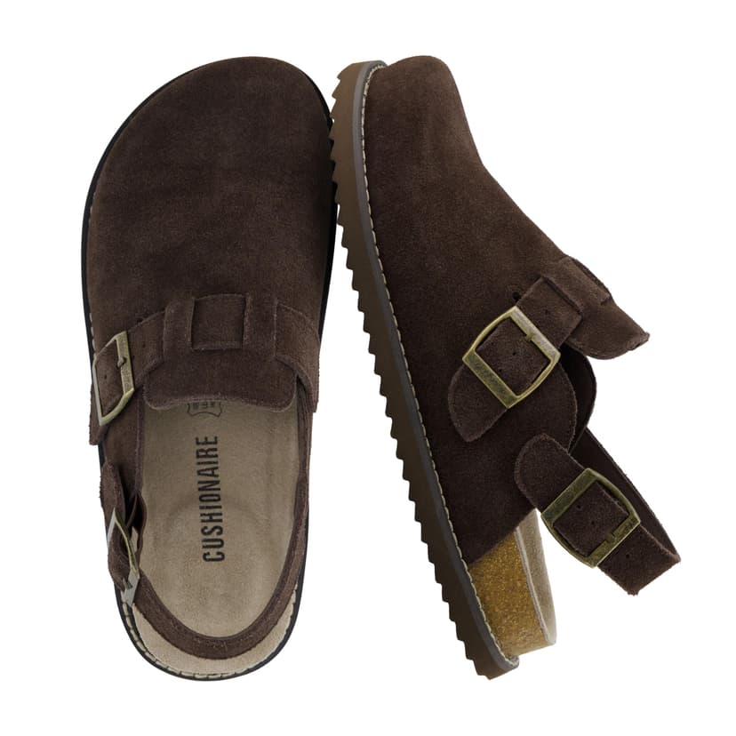 CUSHIONAIRE Brooklyn Genuine Suede Slingback Clogs for Women with Buckle | Casual Shoes