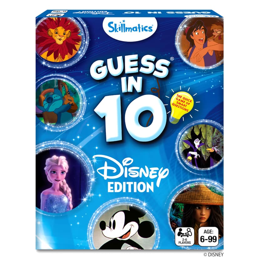 Skillmatics Guess in 10 Card Game – Disney, Gift for Kids, Travel Toys | Family Trivia Game, Educational Board Game, Cinderella, Mickey Mouse, Screen-Free Fun, Girls & Boys Ages 6, 7, 8, 9 and Up