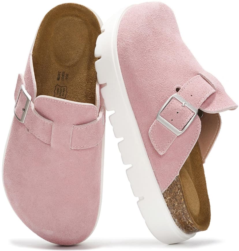 100% Genuine Leather Platform Clogs for Women - Fall Shoes for Women 2026 | Memory Foam Insole Arch Support; Non-Slip Platform Womens Clogs; Lightweight and Water-Resistant Durable Mules for Women