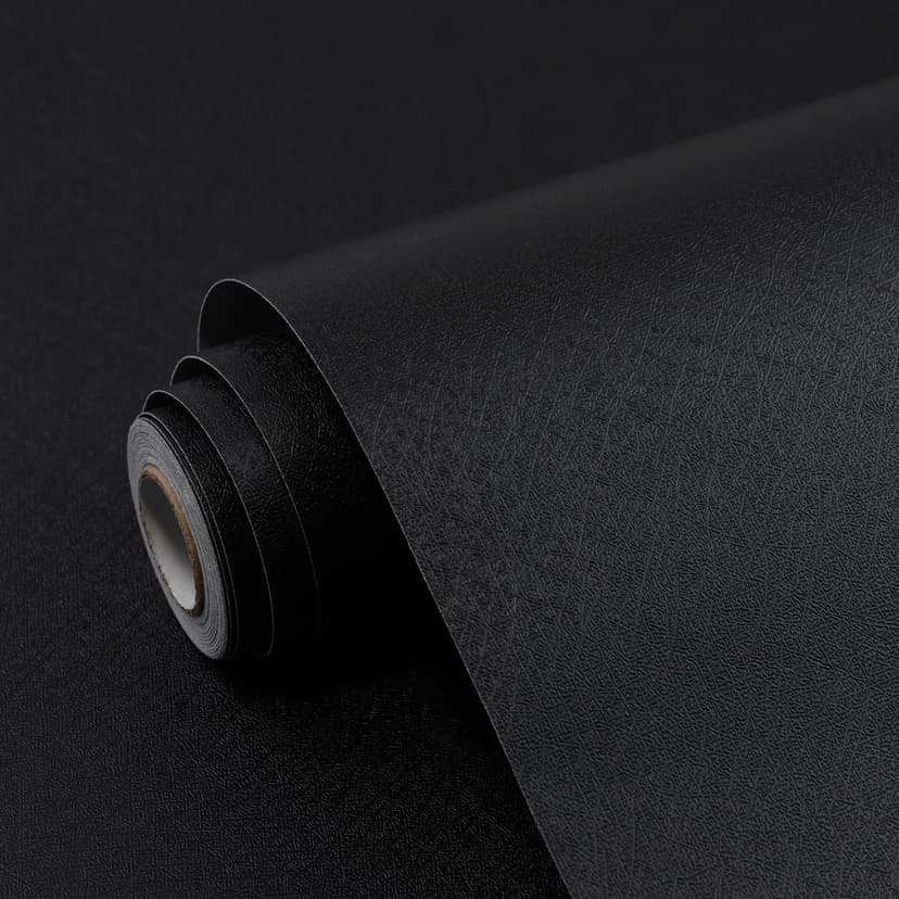 Qianglive Black Contact Paper Solid Black Peel and Stick Wallpaper Matte Self Adhesive Waterproof Vinyl Roll for Bathroom Kitchen Cabinets Shelf Liners Drawers A Set of 17.3"x480"