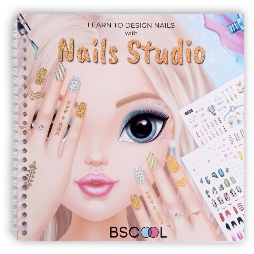 BSCOOL - Drawing, Coloring & Activity Book. Nail Design Book with Stickers and Guides. Fashion Design Sketchbook for Kids 5 and up. Little Designer Book - Nail Sticker Book. Gift for Girls