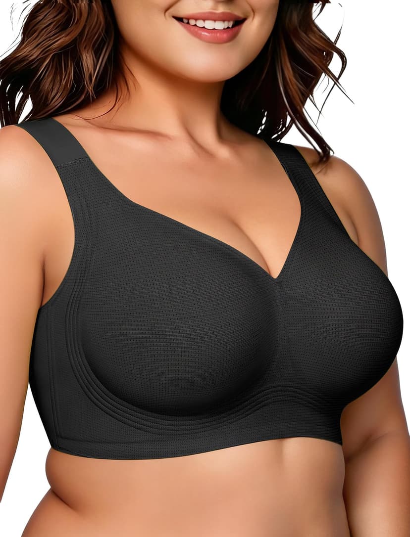 OEAK Womens Wireless Jelly Bras Plus Size Support Push Up Comfortable Bra | no underwire,full coverage,for large breast,minimizer bra,seamless,tshirt bras,everyday bra