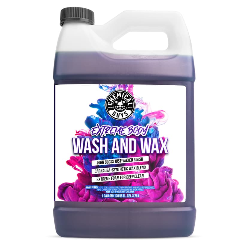 Chemical Guys Extreme Bodywash & Wax Foaming Car Wash Soap - Soap for Foam Cannons, Foam Guns, or Bucket Washes for Cars, Trucks, Motorcycles, RVs, and More, Grape Scent - 128 oz (1 Gallon)