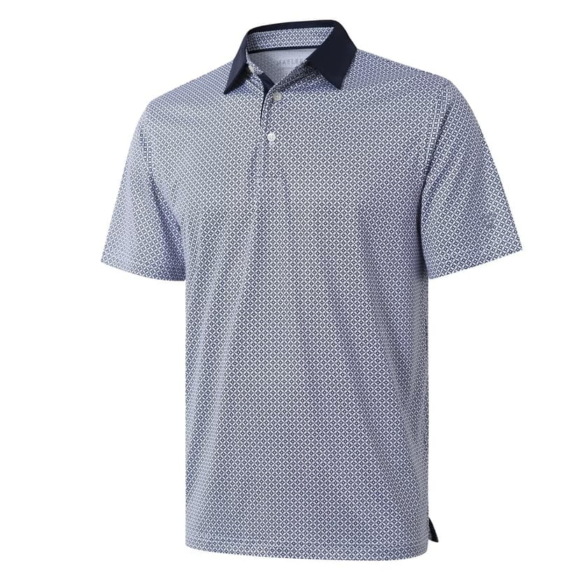 Golf Shirts for Men Dry Fit Short Sleeve Print Performance Moisture Wicking Polo Shirt