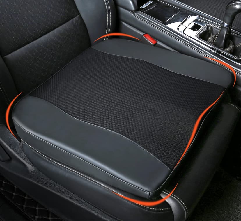 Lofty Aim Car Seat Cushion, Memory Foam Car Seat Cushions for Long Driving | Comfy Car Seat Pillow for Pain Relief, Driver Seat Cushion Adds Height, Butt Cushion for Car, Truck, Office Chair, Black