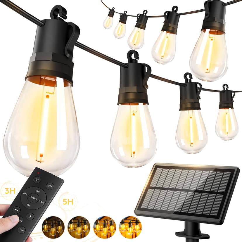 50ft-Solar-Powered-Lights-Outdoor-Waterproof-String Lights-Outside-Patio-Yard-Garden-Fence-Backyard-Deck-Porch-Balcony-Patios-Camping-Battery-Operated-LED-Fairy-Strip-Lighting-Hanging-Edison-Bulbs-S14