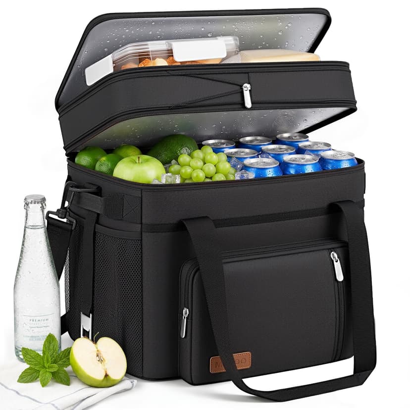 MIYCOO Cooler Bag with Expandable Double Deck, 60 Can Leakproof Cooler | Insulated Portable Soft Lunch Cooler, Extra Large Ice Chest Cooler for Beach, Picnic, Camping, Shopping