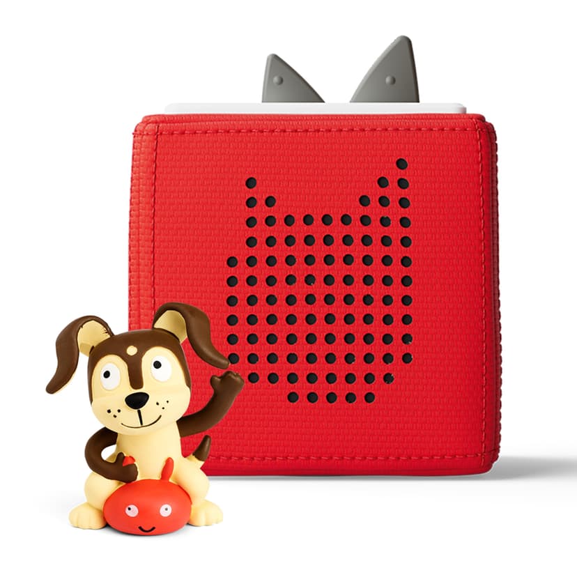 Toniebox 1 Audio Player Starter Set with Playtime Puppy - Listen, Learn, and Play with One Huggable Little Box - Red
