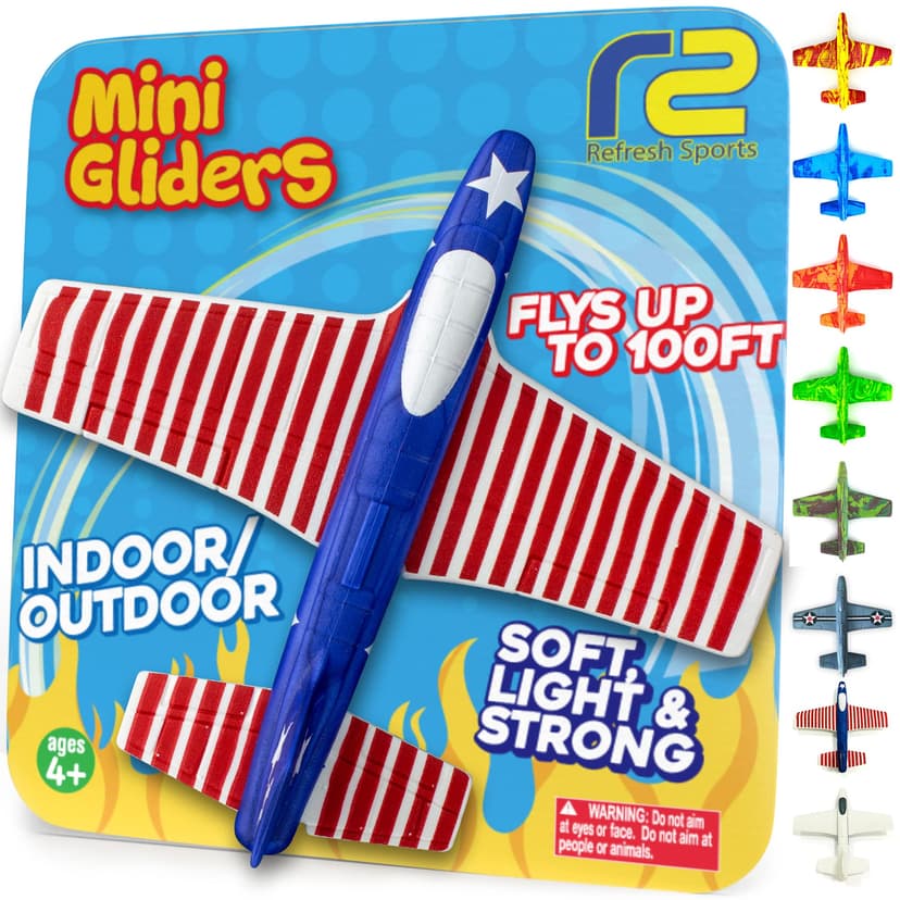 Fun Airplane for Kids: Stars & Stripes Foam Glider Plane Toy For Boys/Girls | USA Flag Design Gifts for Boys & Girls, Airplane Toy American Flag Model Color Airplanes for Outdoor Party Favor Toys