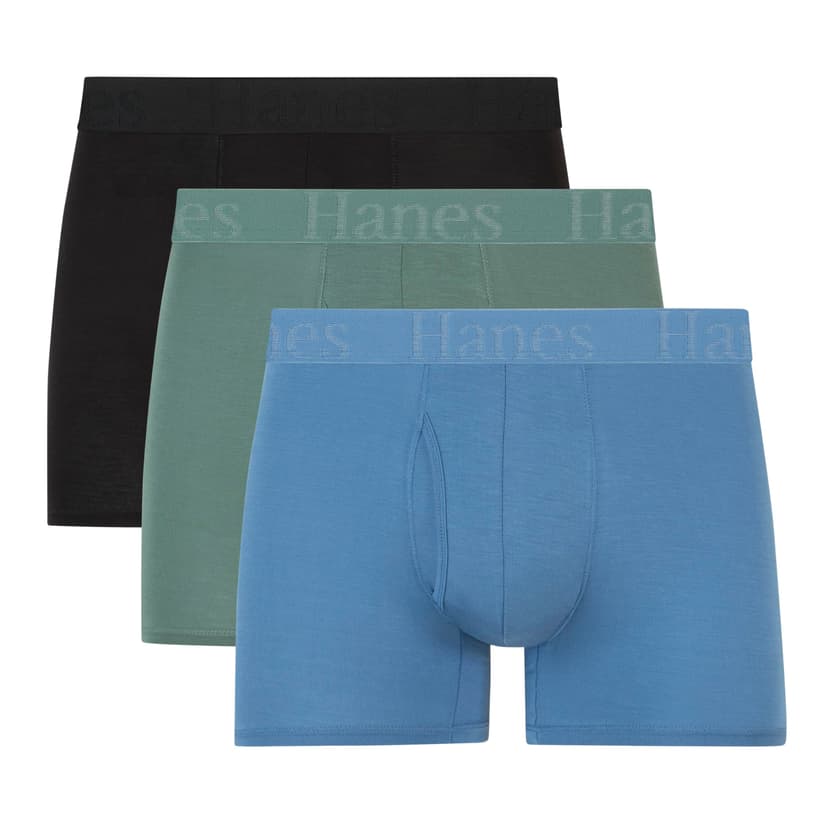 Hanes Men's Underwear, SuperSoft Viscose from Bamboo, 3-Pack, Sexy Men's Underwear, Short or Regular- Leg Boxer Briefs