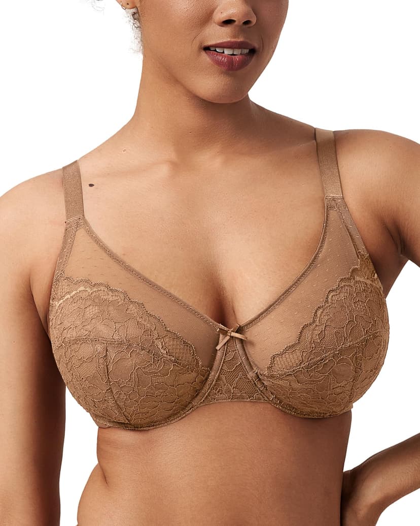 HSIA Minimizer Bras for Women Enchante Lace Underwire Bra for Heavy Breast | Full Coverage, Breathable in Summer, Plus Size, Supportive, Unlined, Lifting, Back Fat Smoothing, Offer Natural Shape, Soft