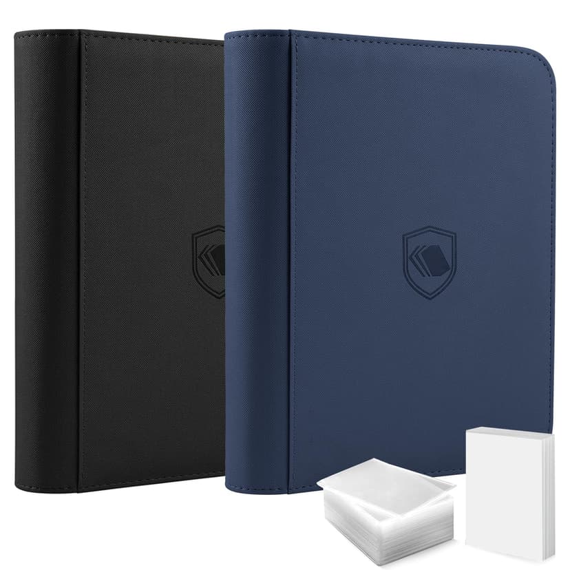 Toploader Binder 2 Pack, Holds 360 Toploaders Each, 108 Toploaders INCLUDED | 9 Pocket, Side Loading, Design for 3" x 4" Toploaders, Premium PU Leather Cover, Perfect for Sports Cards & TCG Collectors