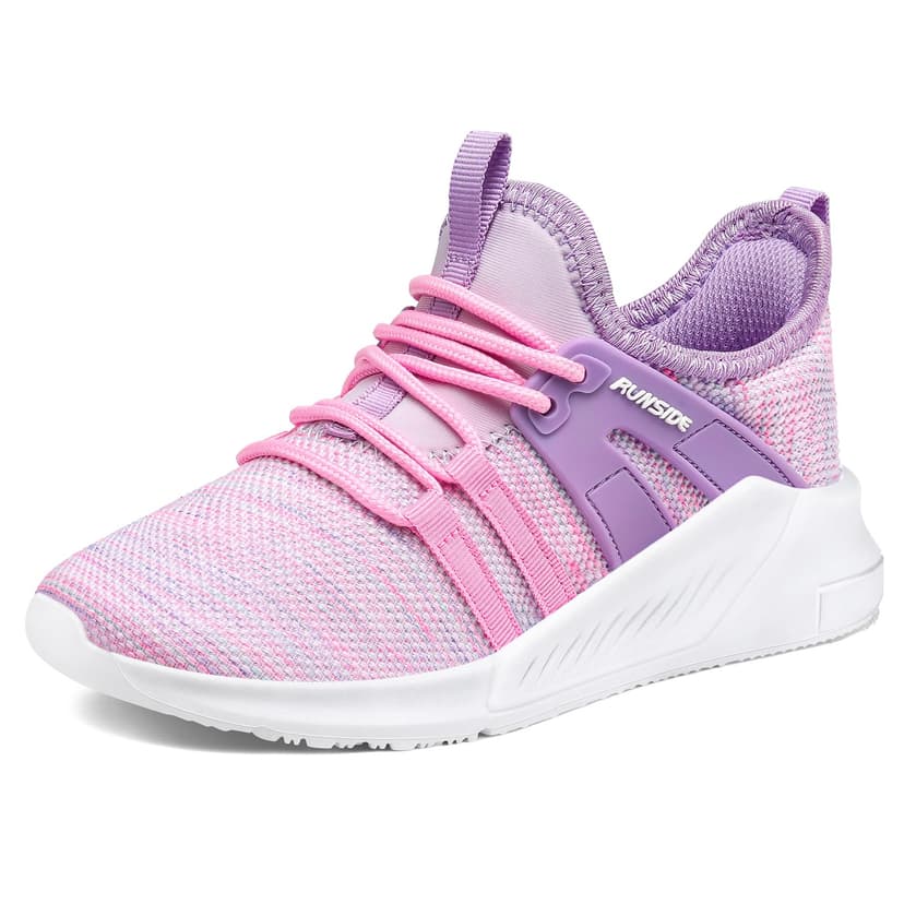 RUNSIDE Girls Tennis Shoes Lace-up Running Sneaker for Kids | Lightweight Breathable Running Athletic Toddler/Little Kid/Big Kid