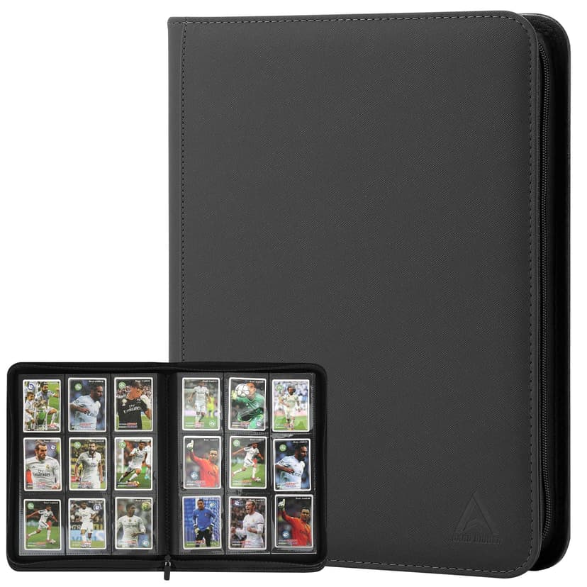 Arkeiliy Card Binder 9 Pocket, Double Sided Pockets Trading Card Binder with 30 Sleeves, Premium Zip Trading Card Holder Collector Album Holds 540 MTG (Black)